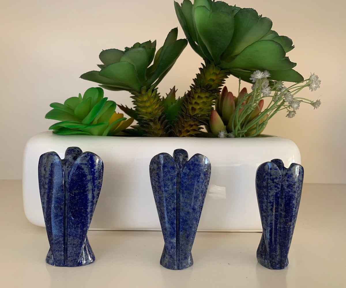 Natural Gemstone Angels - Carved Gemstone Figurine - Angels for Gift - Lapis Lazuli Angels - Lapis Angels - Crystal Angels - Christmas Gift