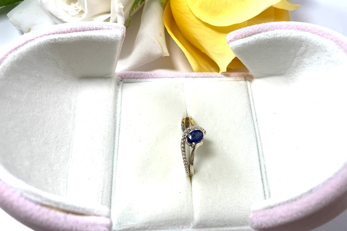Genuine Blue Sapphire Ring - US 8.5 Ring - Natural Blue Sapphire Ring - September Birthstone - Gift for Her - Solid 925 Sterling Silver Ring
