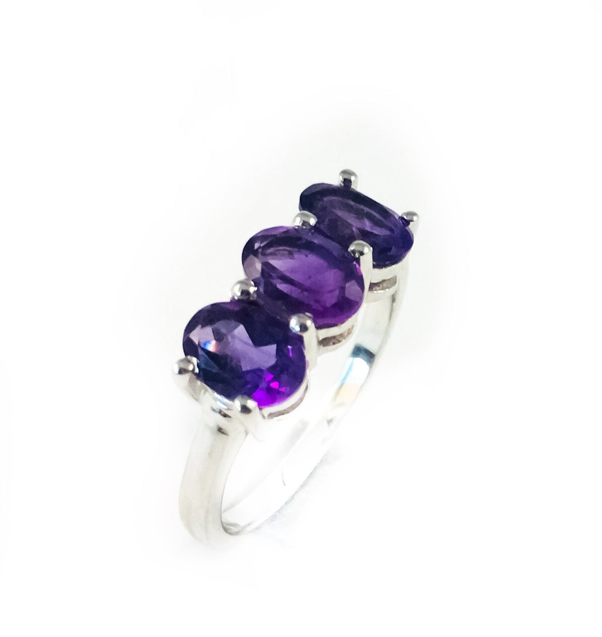 Natural Amethyst Ring - US 7.75 - Statement Ring - Gemstone Ring - February Birthstone - Silver Ring - Solid 925 Sterling Silver Ring