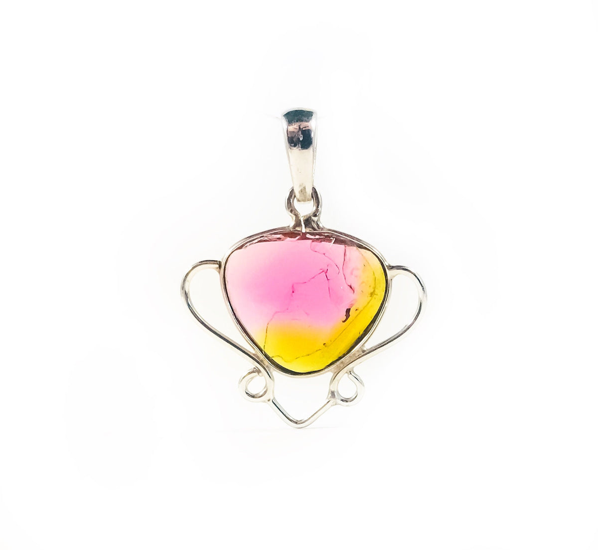 Watermelon Tourmaline Pendant -  GenuineTourmaline Pendant - Rare Tourmaline - Pink Gemstone Pendant - Solid 925 Sterling Silver Pendant