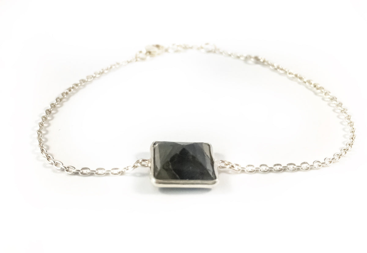 Genuine Sapphire Dainty Bracelet - Sapphire Chain Bracelet - September Birthstone - Bracelet for Her - Solid 925 Sterling Silver Bracelet
