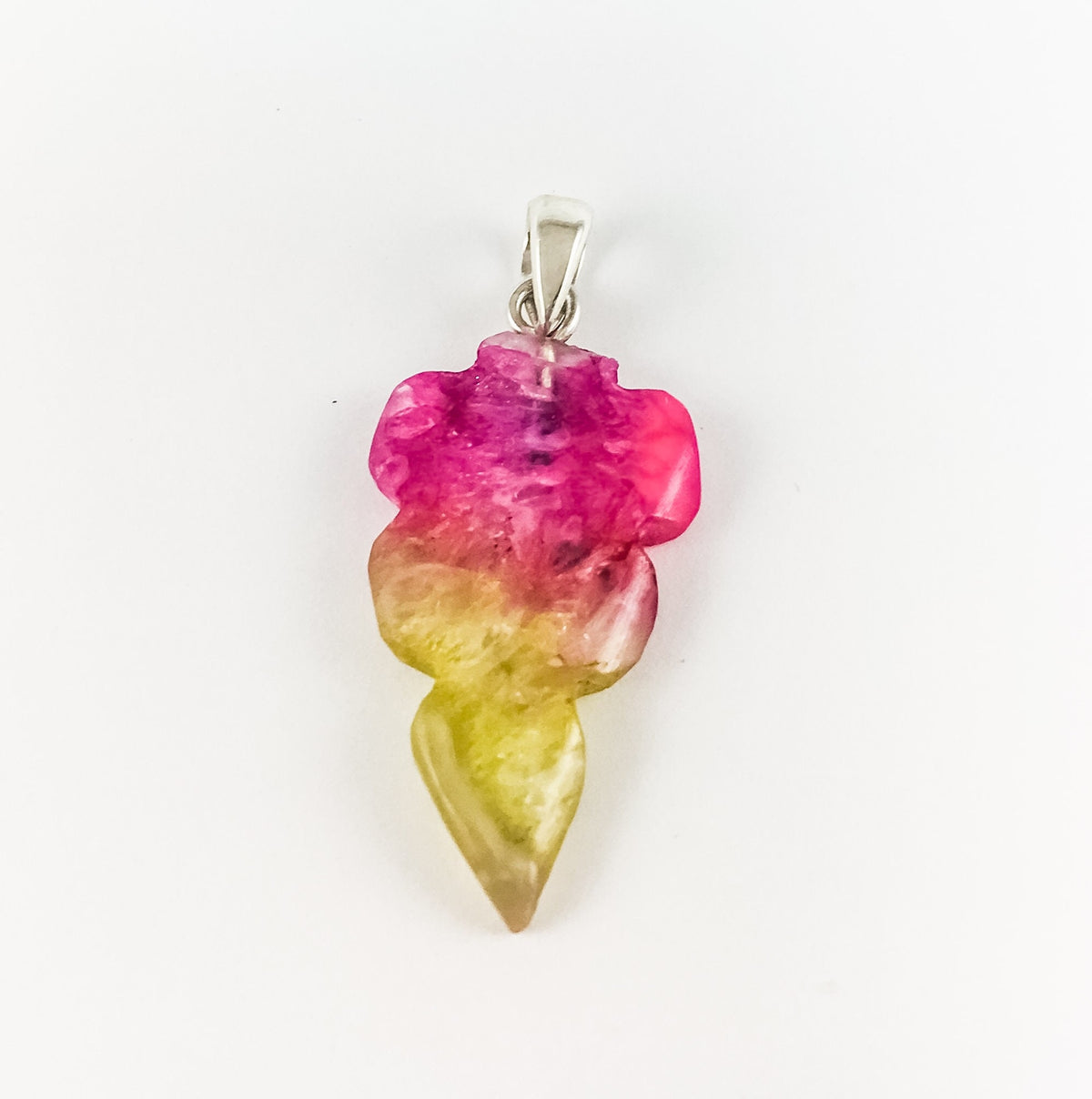 Colorful Agate Pendant with Chain - Agate Leaf Pendant - Rainbow Pendant - Colorful Gemstone Pendant -  June Birthstone - Fall Leaf Pendant