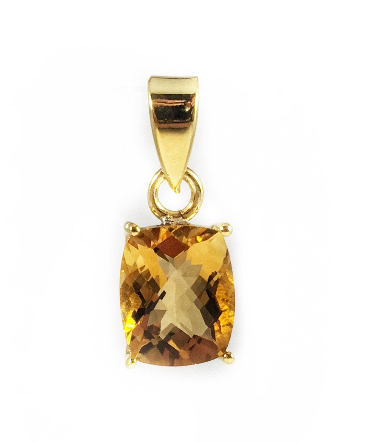 Flashy Citrine Pendant - Gold Citrine Pendant - November Birthstone - Birthday Gift - Anniversary Gift - Gold Plated Sterling Silver Pendant