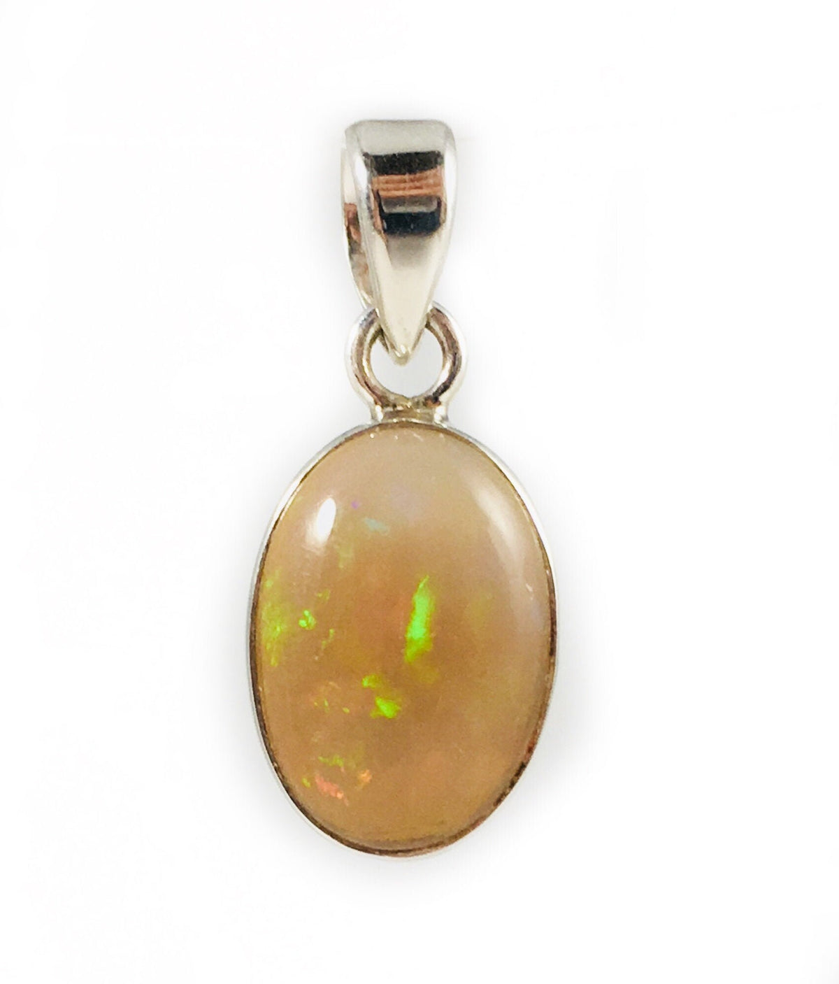 Natural Ethiopian Opal Pendant with Chain - Flashy Opal Pendant - Opal Necklace - Opal Pendant for Her - Solid 925 Sterling Silver Pendant