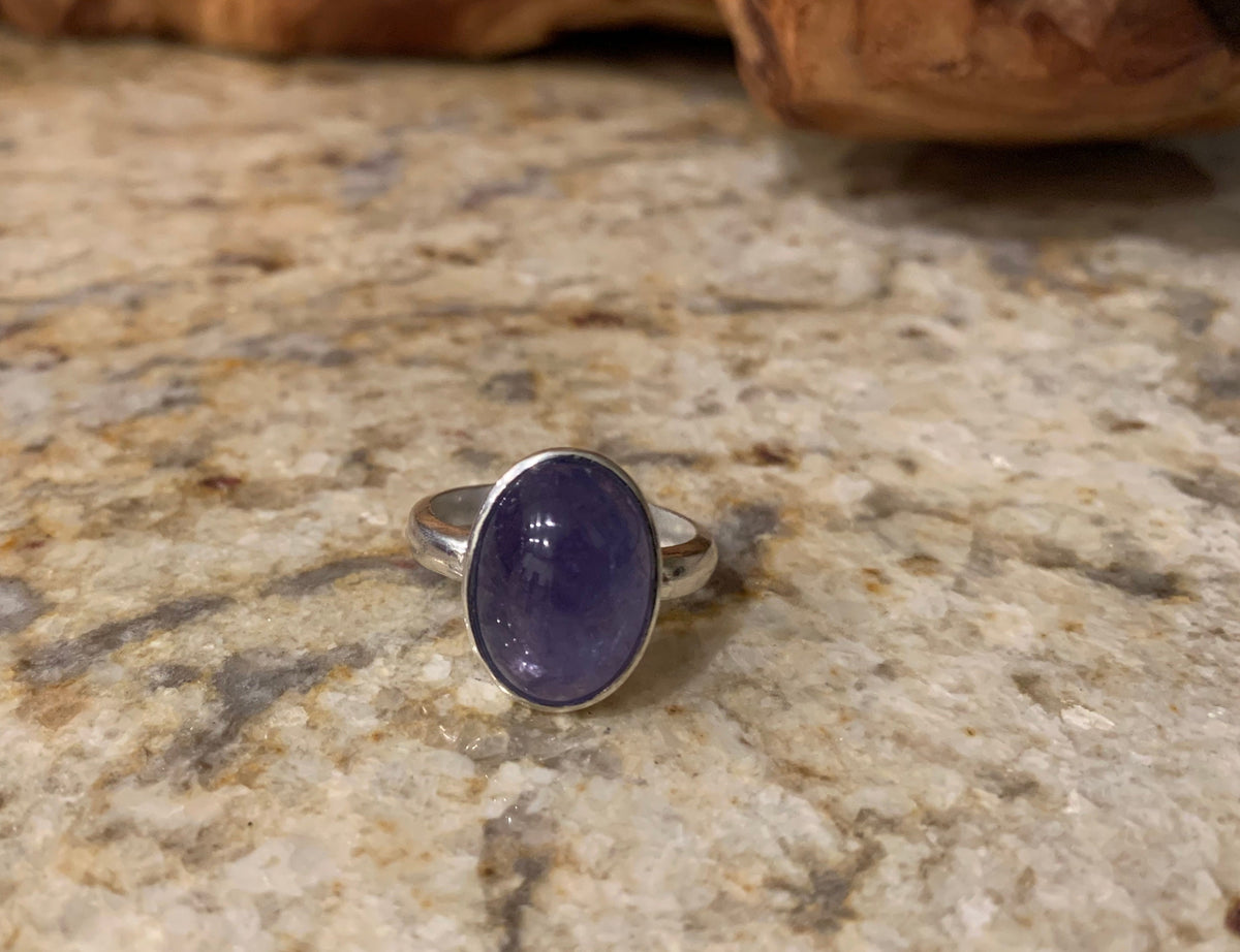 Tanzanite Ring - US 7.5 - December Birthstone - Blue Gemstone Ring - Birthday Gift - Anniversary Gift - Solid 925 Sterling Silver Ring
