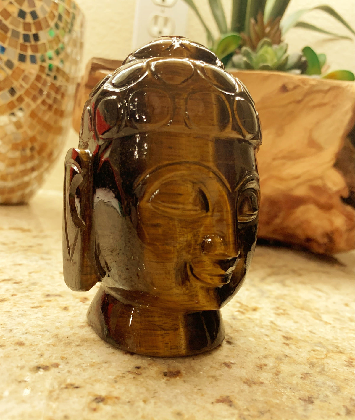 Natural Tiger Eye Buddha - Natural Gemstone Buddha - Healing Buddha - Healing Tiger Eye Buddha - Carved Gemstone Figurine - Gemstone Gift