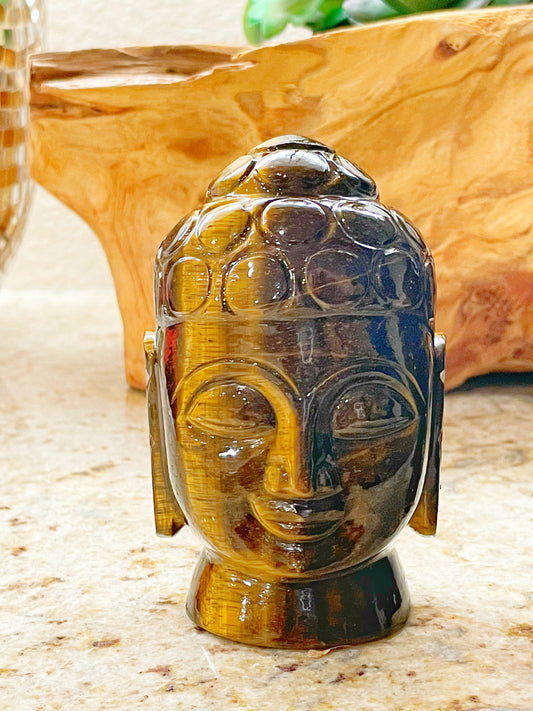 Natural Tiger Eye Buddha - Natural Gemstone Buddha - Healing Buddha - Healing Tiger Eye Buddha - Carved Gemstone Figurine - Gemstone Gift