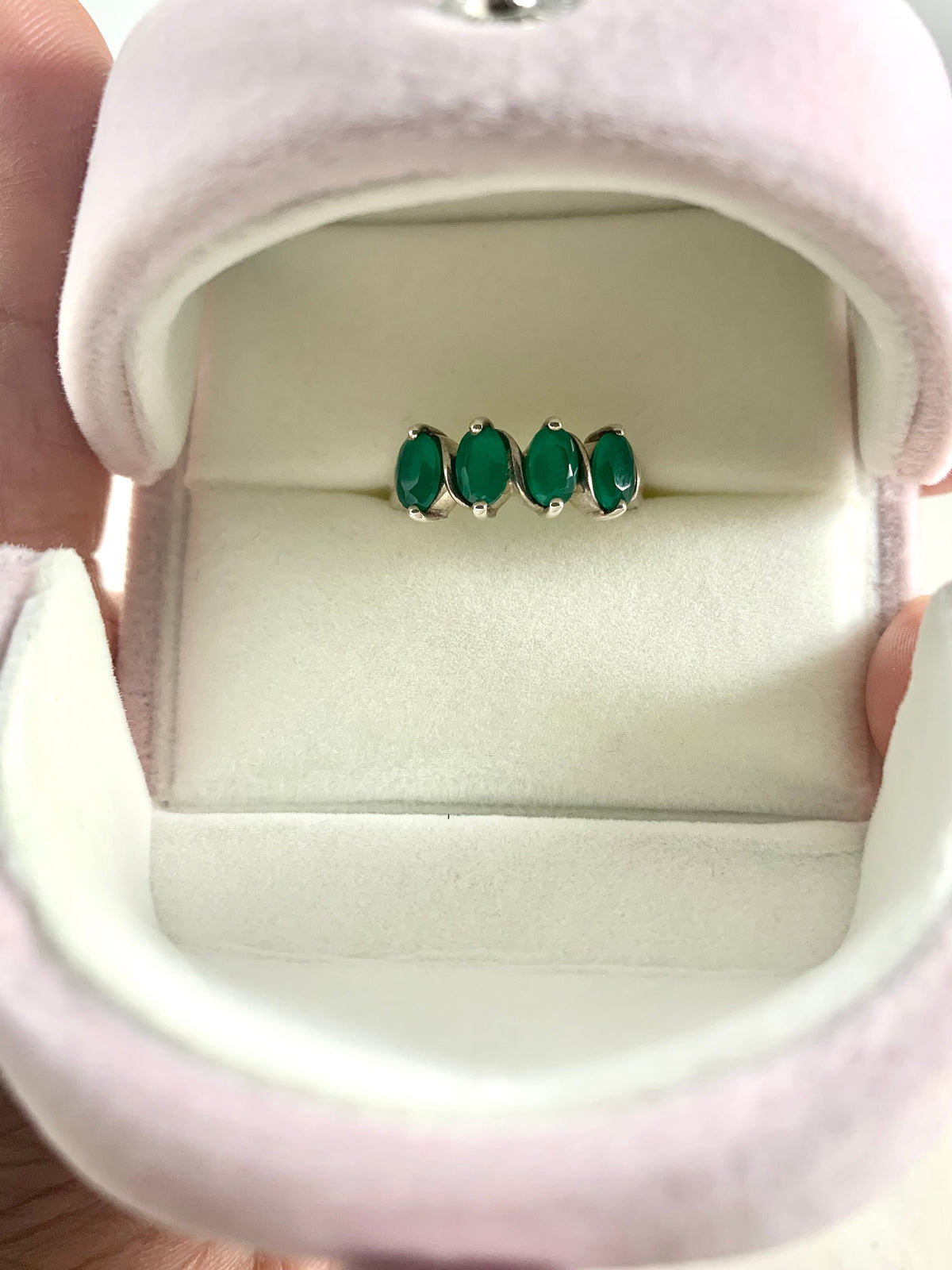 Genuine Green Onyx Ring - Onyx Ring - July Birthstone Ring - Gift for Her - Green Stone Ring - Size 7.75 Ring - Solid Sterling Silver Ring
