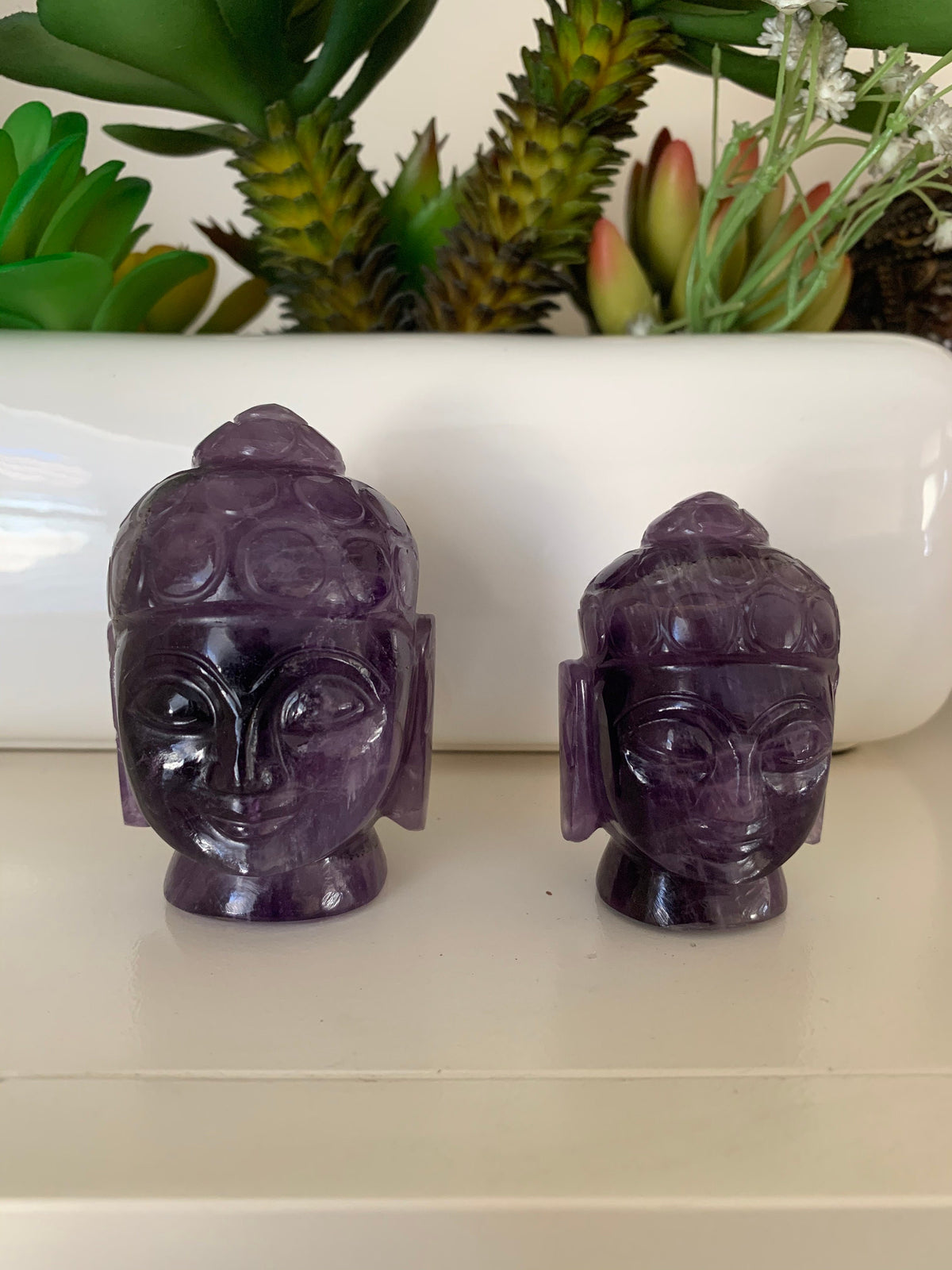 Amethyst Buddha - Natural Gemstone Buddha - Healing Buddha - Healing Amethyst Buddha - Carved Gemstone Figurine - Gemstone Christmas Gift