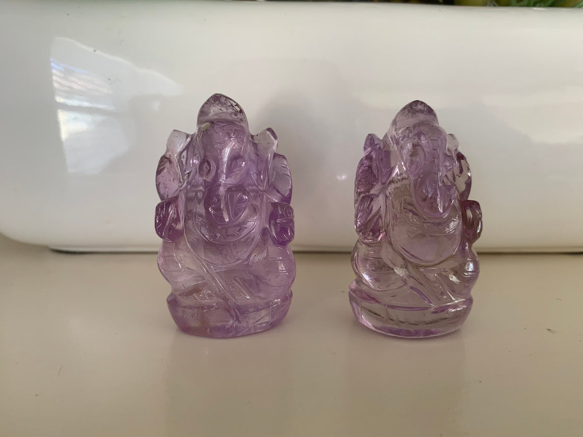 Amethyst Ganesha - Natural Gemstone Ganesha - Healing Ganesha - Healing Amethyst Ganesha - Carved Gemstone Figurine - Lucky New Year Gift