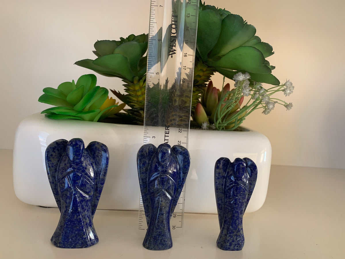 Natural Gemstone Angels - Carved Gemstone Figurine -  Angels for Gift - Lapis Lazuli Angels - Lapis Angels - Crystal Angels - Christmas Gift