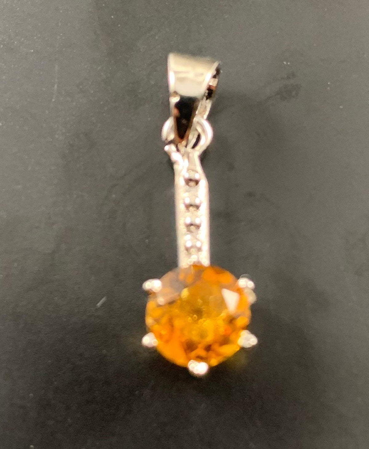 Flashy Citrine Pendant - Round Citrine Pendant - November Birthstone - Birthday Gift - Anniversary Gift - Solid 925 Sterling Silver Pendant