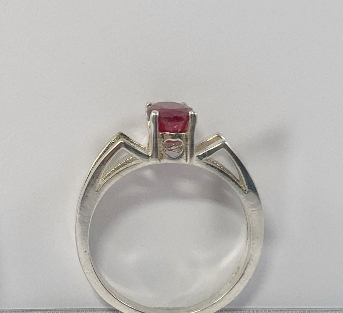 Genuine Ruby Ring - US 7.5 Ring - Natural Ruby Ring - Oval Ruby Ring - July Birthstone - Gift for Her - Solid 925 Sterling Silver Ring
