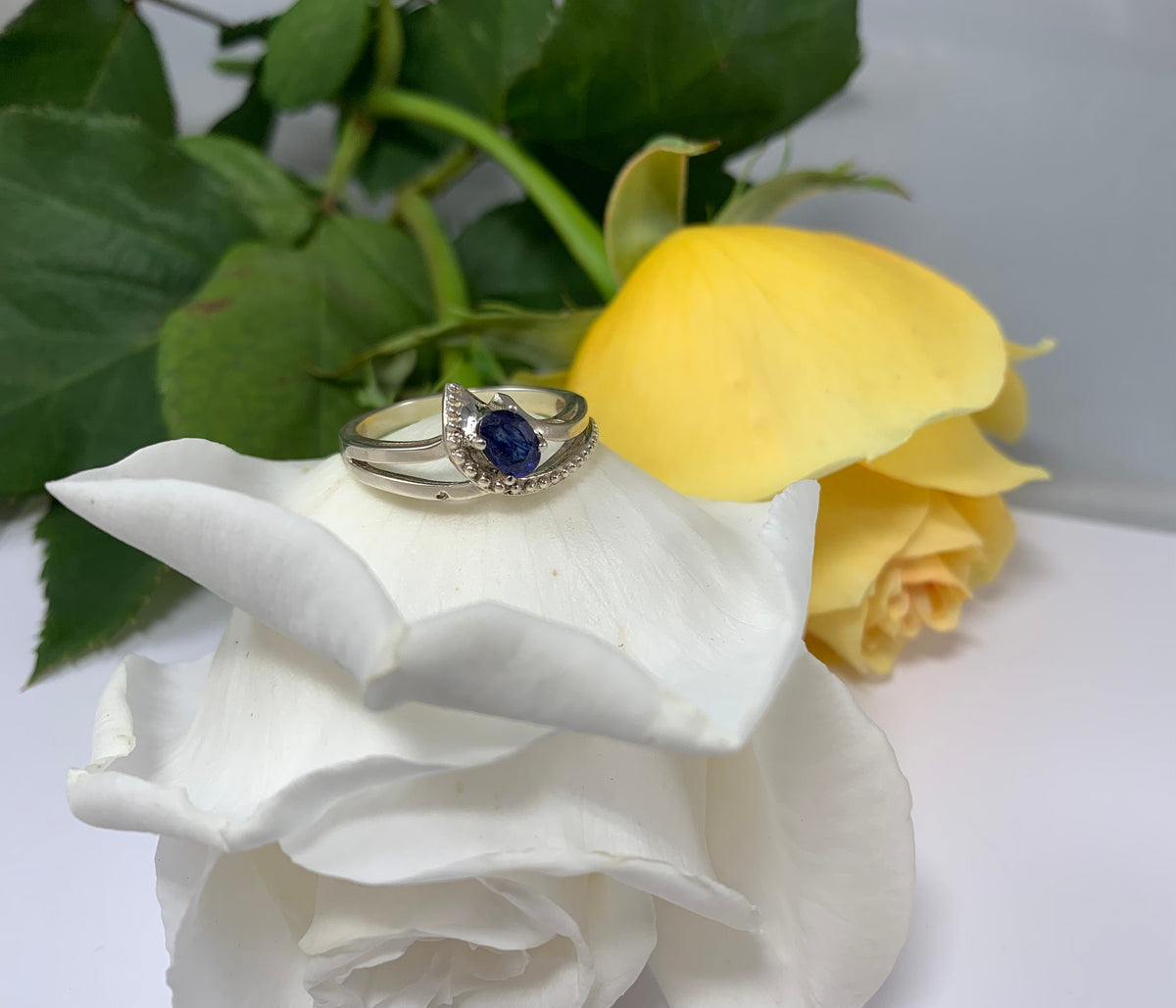 Genuine Blue Sapphire Ring - US 8.5 Ring - Natural Blue Sapphire Ring - September Birthstone - Gift for Her - Solid 925 Sterling Silver Ring