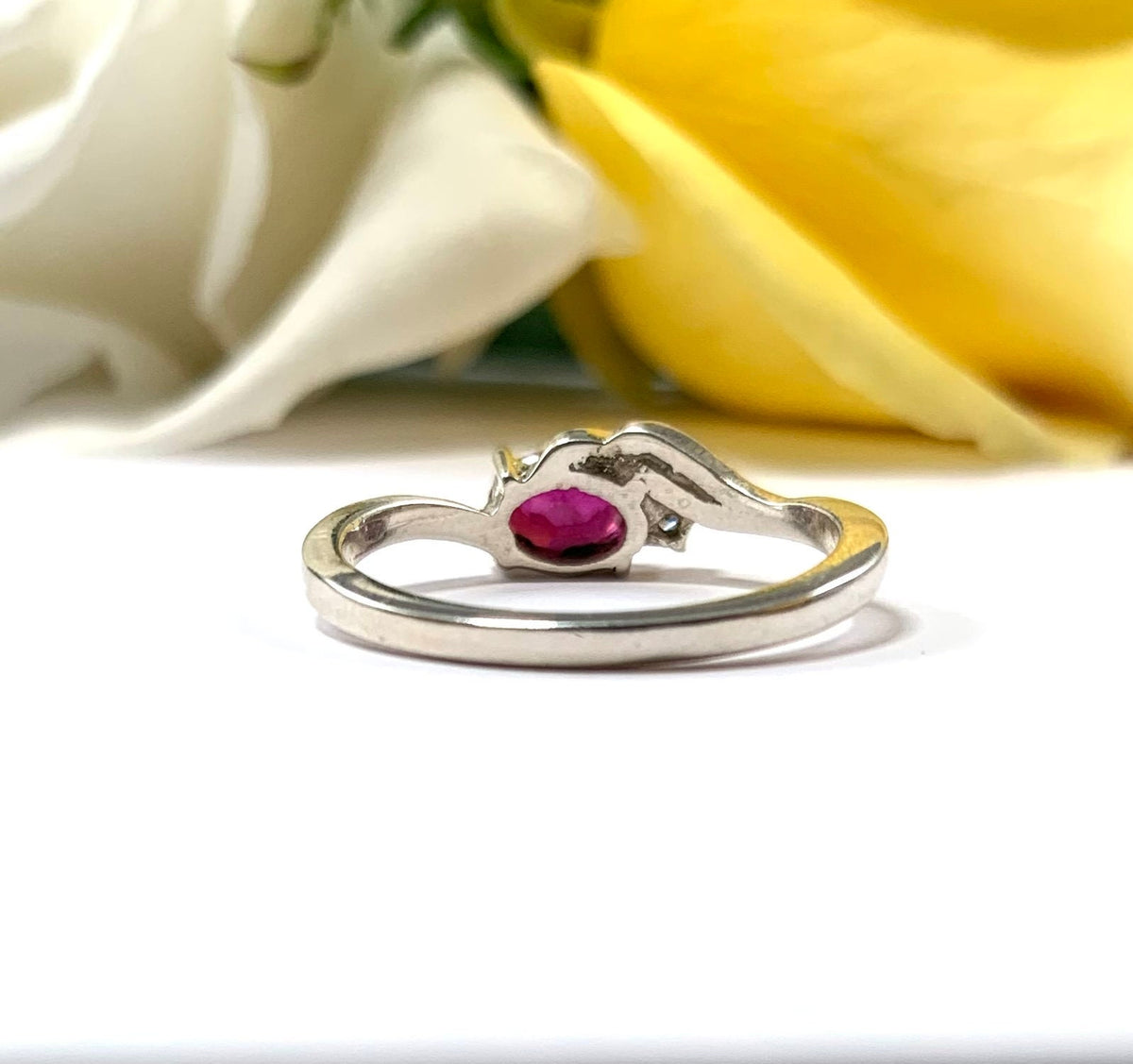 Genuine Ruby Ring - US 7.75 Ring - Natural Ruby Ring - Oval Ruby Ring - July Birthstone - Gift for Her - Solid 925 Sterling Silver Ring