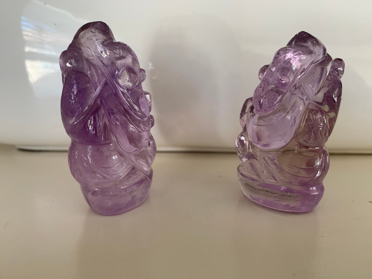 Amethyst Ganesha - Natural Gemstone Ganesha - Healing Ganesha - Healing Amethyst Ganesha - Carved Gemstone Figurine - Lucky New Year Gift