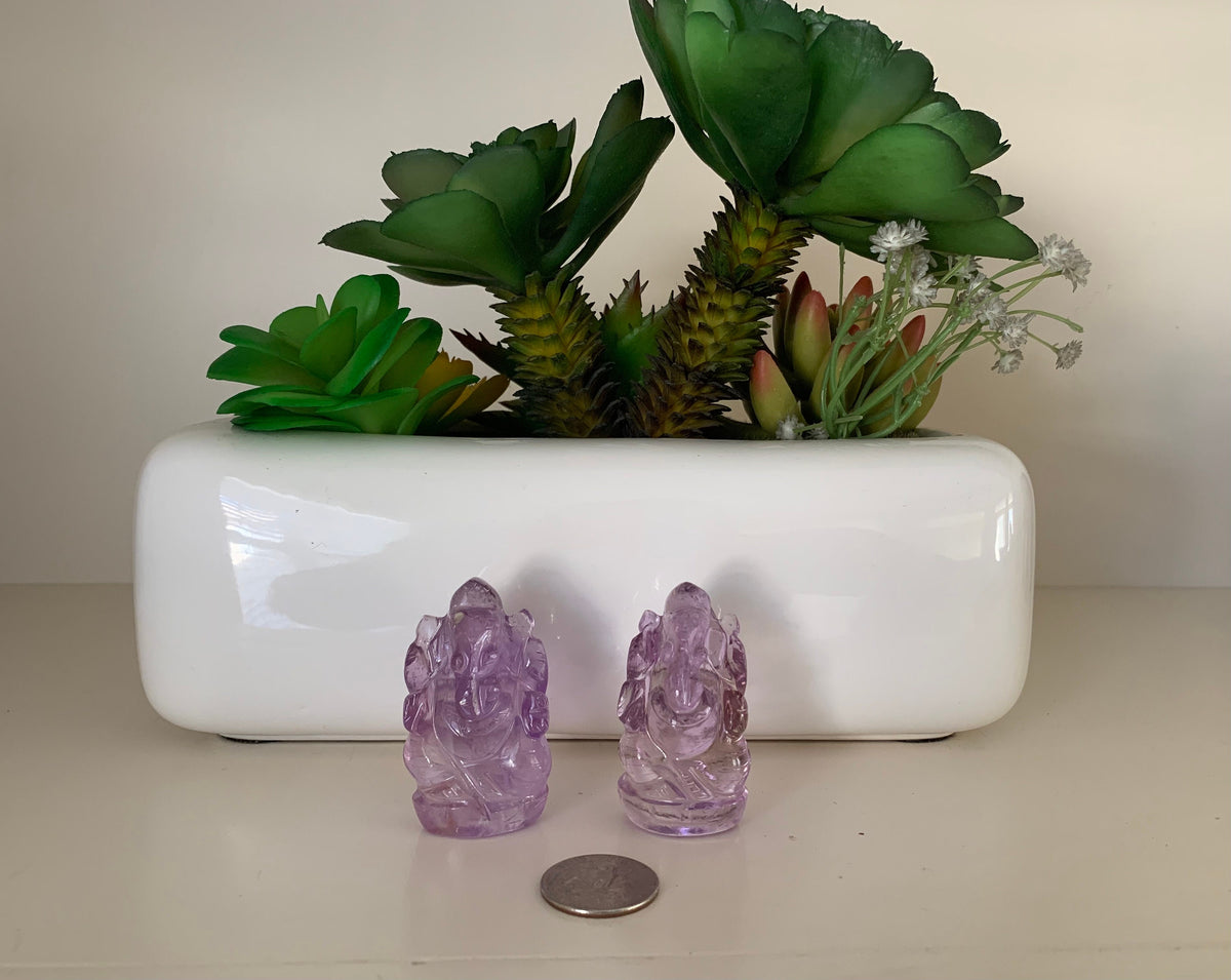 Amethyst Ganesha - Natural Gemstone Ganesha - Healing Ganesha - Healing Amethyst Ganesha - Carved Gemstone Figurine - Lucky New Year Gift