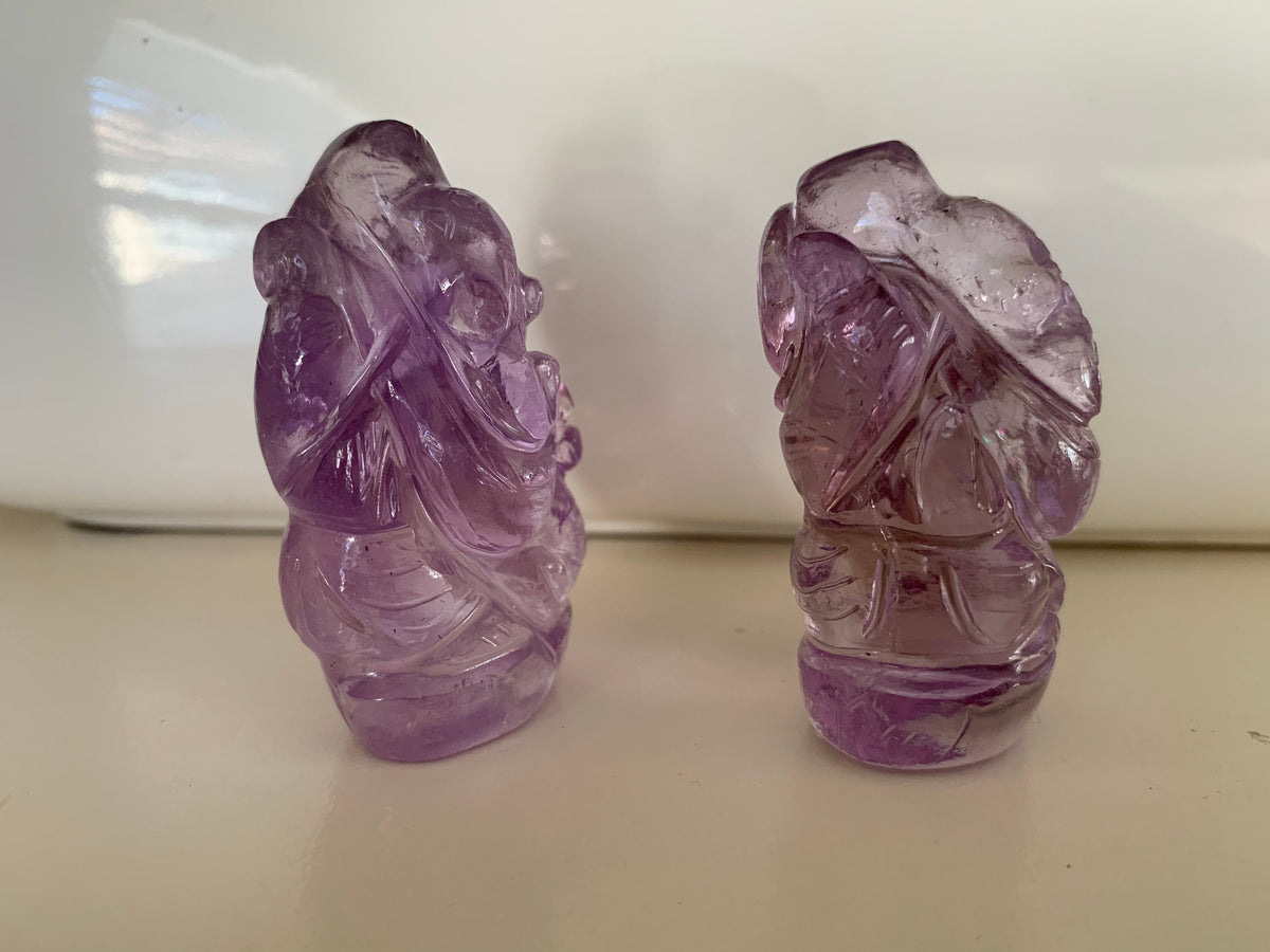 Amethyst Ganesha - Natural Gemstone Ganesha - Healing Ganesha - Healing Amethyst Ganesha - Carved Gemstone Figurine - Lucky New Year Gift