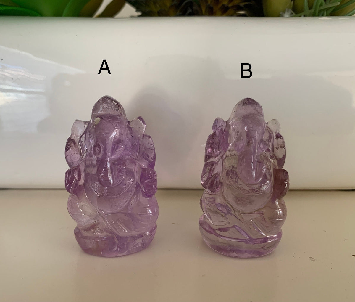 Amethyst Ganesha - Natural Gemstone Ganesha - Healing Ganesha - Healing Amethyst Ganesha - Carved Gemstone Figurine - Lucky New Year Gift