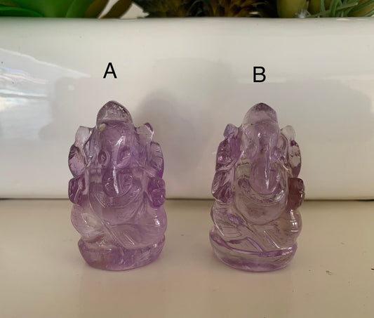 Amethyst Ganesha - Natural Gemstone Ganesha - Healing Ganesha - Healing Amethyst Ganesha - Carved Gemstone Figurine - Lucky New Year Gift