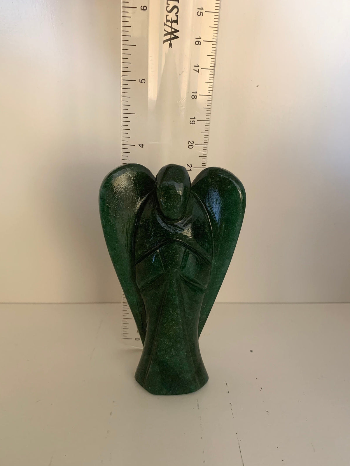 Natural Gemstone Angel - Carved Gemstone Figurine -  Angels for Gift - Green Aventurine Angel - Crystal Angel - Christmas Gift - 4 Inch