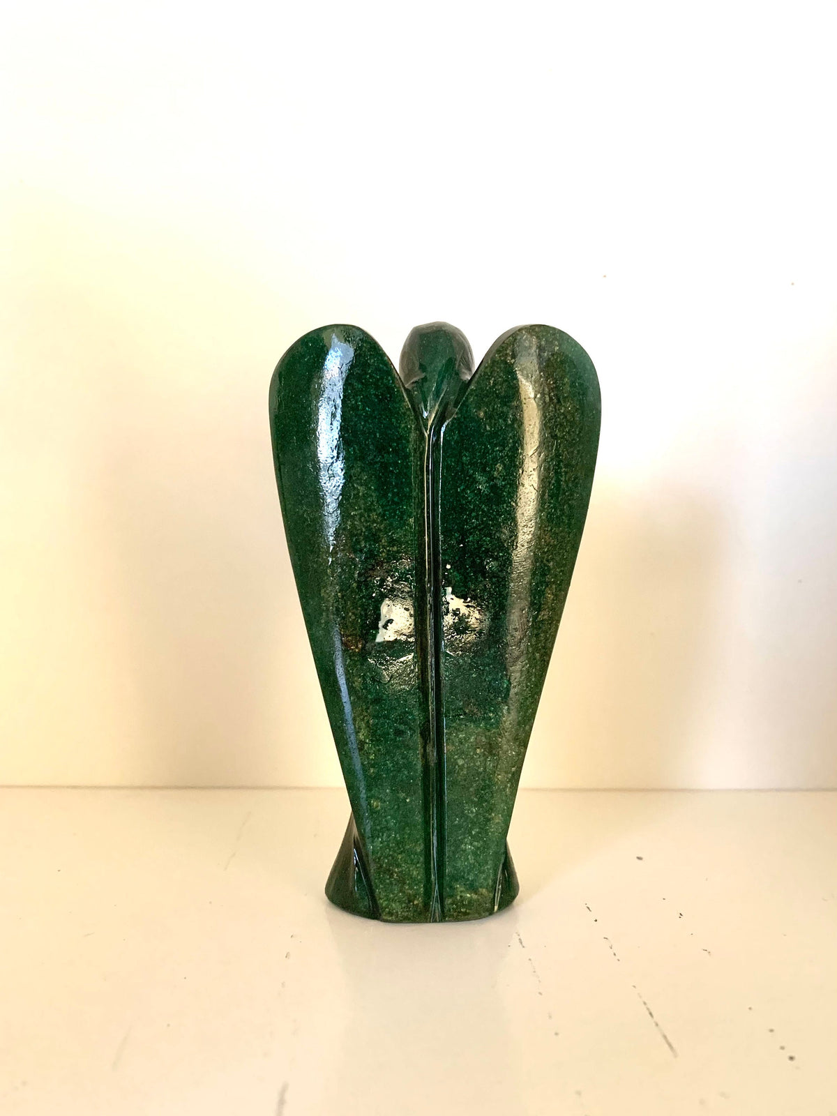 Natural Gemstone Angel - Carved Gemstone Figurine -  Angels for Gift - Green Aventurine Angel - Crystal Angel - Christmas Gift - 4 Inch