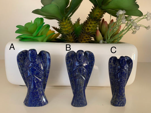 Natural Gemstone Angels - Carved Gemstone Figurine -  Angels for Gift - Lapis Lazuli Angels - Lapis Angels - Crystal Angels - Christmas Gift