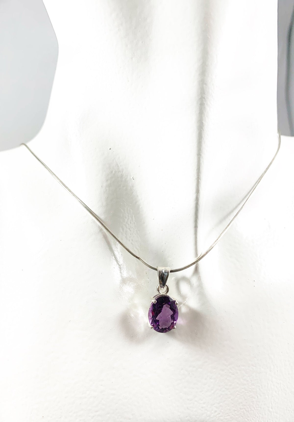 Natural Gemstone Oval Pendant - Citrine Pendant - Red Garnet Pendant - Amethyst Pendant - Gift for Her - Solid 925 Sterling Silver Pendant