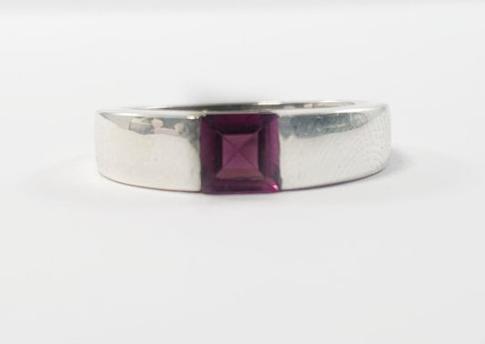 Natural Rhodolite Garnet Ring - US 7.5 - Genuine Garnet Floral Ring - January Birthstone - Christmas Gift - Solid 925 Sterling Silver Ring