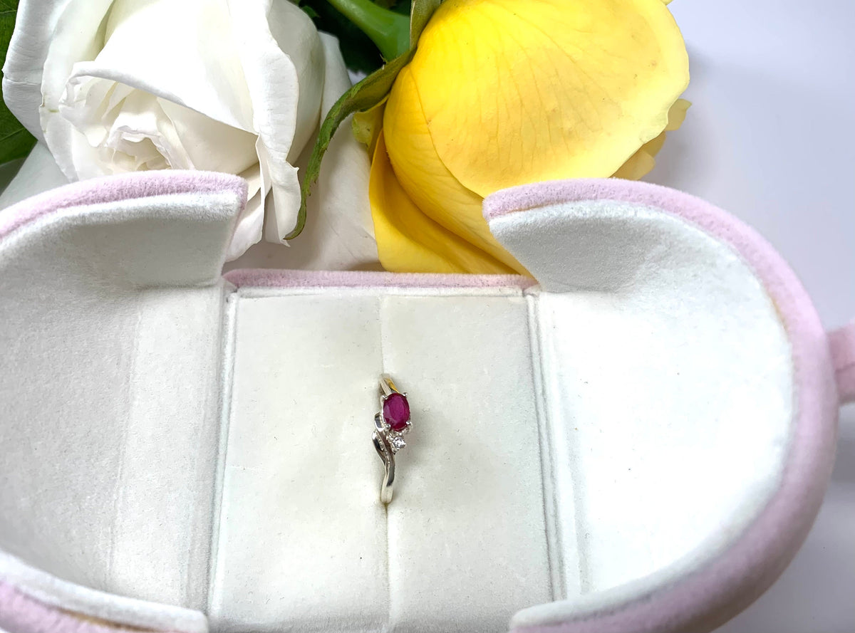 Genuine Ruby Ring - US 7.75 Ring - Natural Ruby Ring - Oval Ruby Ring - July Birthstone - Gift for Her - Solid 925 Sterling Silver Ring