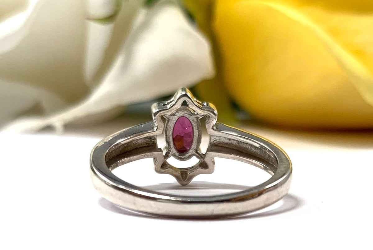 Natural Rhodolite Garnet Ring - US 7.0 Ring - Genuine Garnet Ring - January Birthstone - Christmas Gift - Solid 925 Sterling Silver Ring