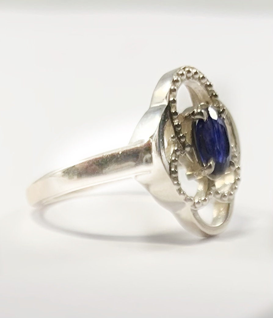 Natural Blue Sapphire Ring - US 6.5 - Size 6.5 Ring - Solid 925 Sterling Silver Ring - Stamped 925 Ring - Sapphire Ring - Blue Sapphire Ring