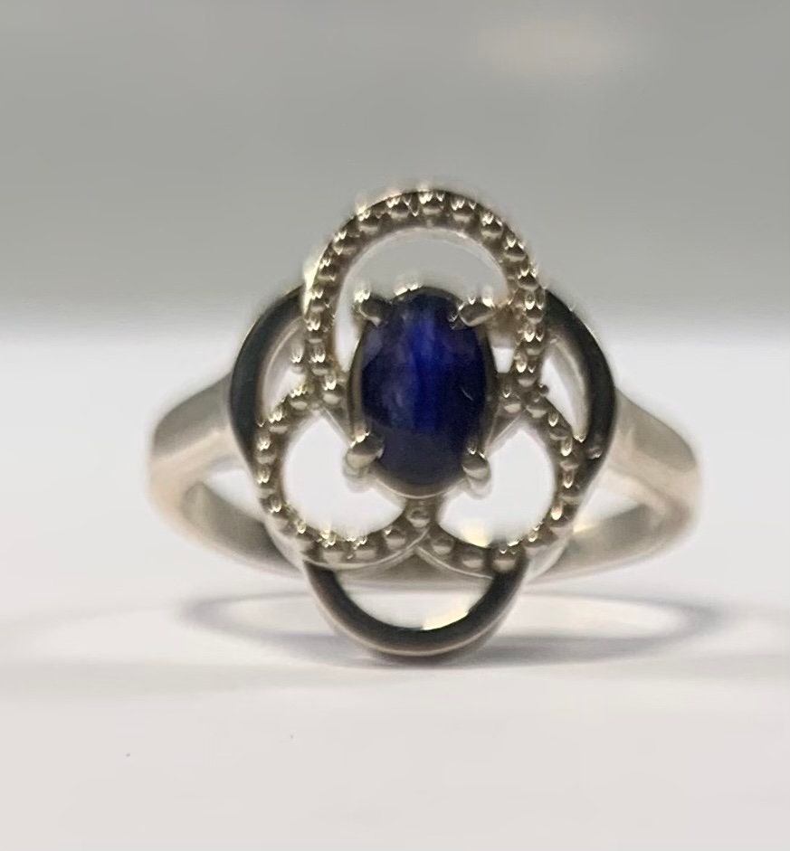 Natural Blue Sapphire Ring - US 6.5 - Size 6.5 Ring - Solid 925 Sterling Silver Ring - Stamped 925 Ring - Sapphire Ring - Blue Sapphire Ring