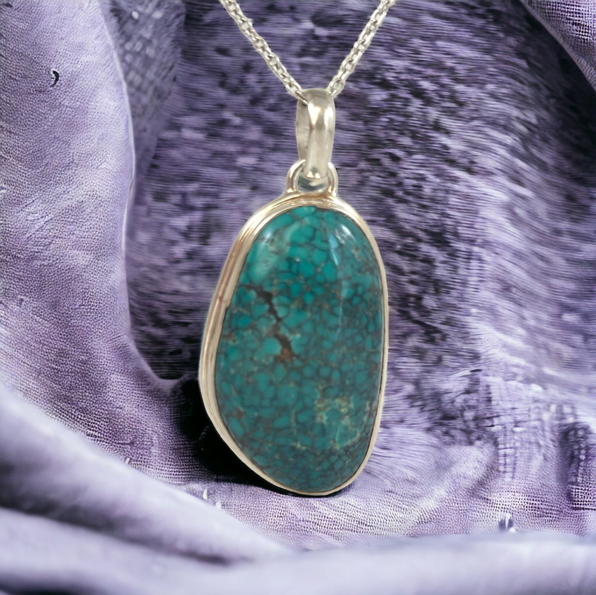 Turquoise Pendant - Gemstone Pendant - Stone Pendant - Men's Pendant - Women's Pendant - Unisex Pendant - Solid 925 Sterling Silver Pendant