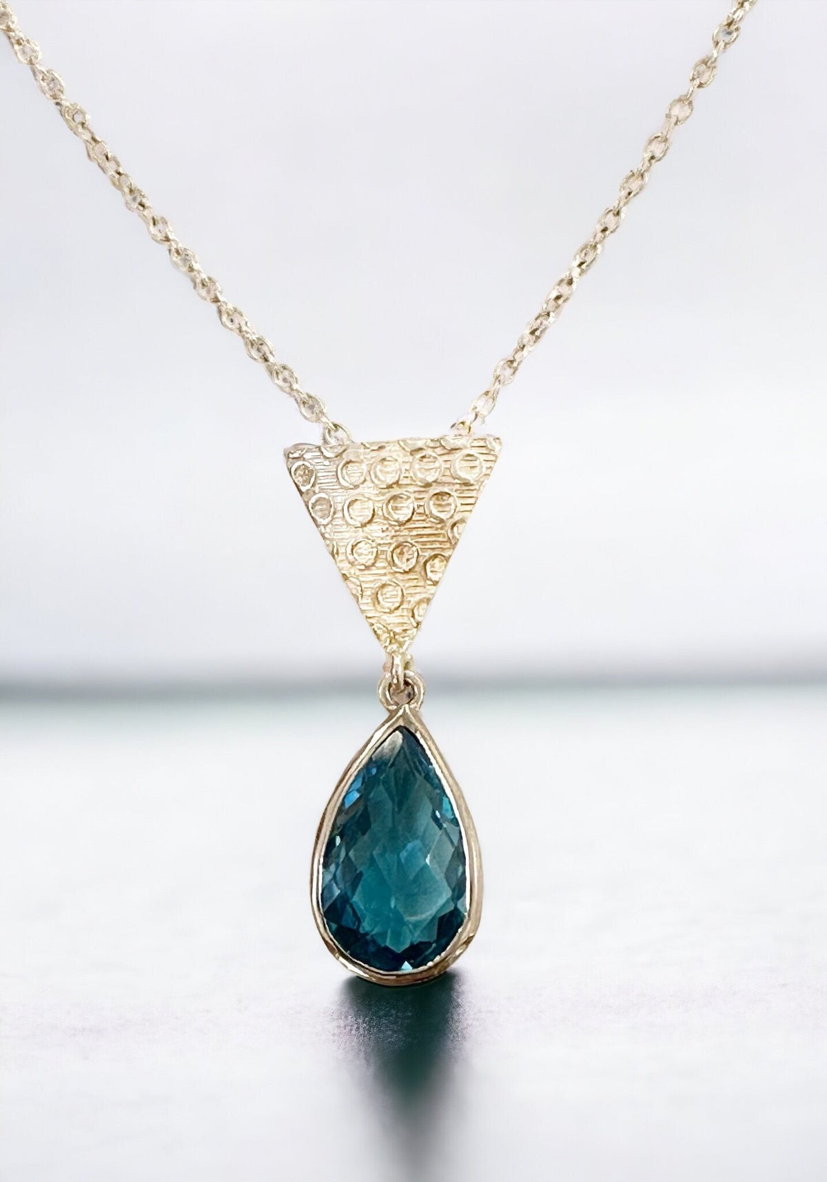 Genuine Blue Topaz Pendant with FREE Chain - Blue Topaz Pendant - December Birthstone - Solid 925 Sterling Silver