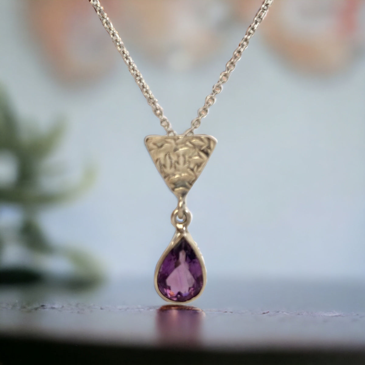Genuine Amethyst Earrings & Pendant Set with FREE Chain - Amethyst Earrings - Amethyst Pendant - February Birthstone - Solid Sterling Silver