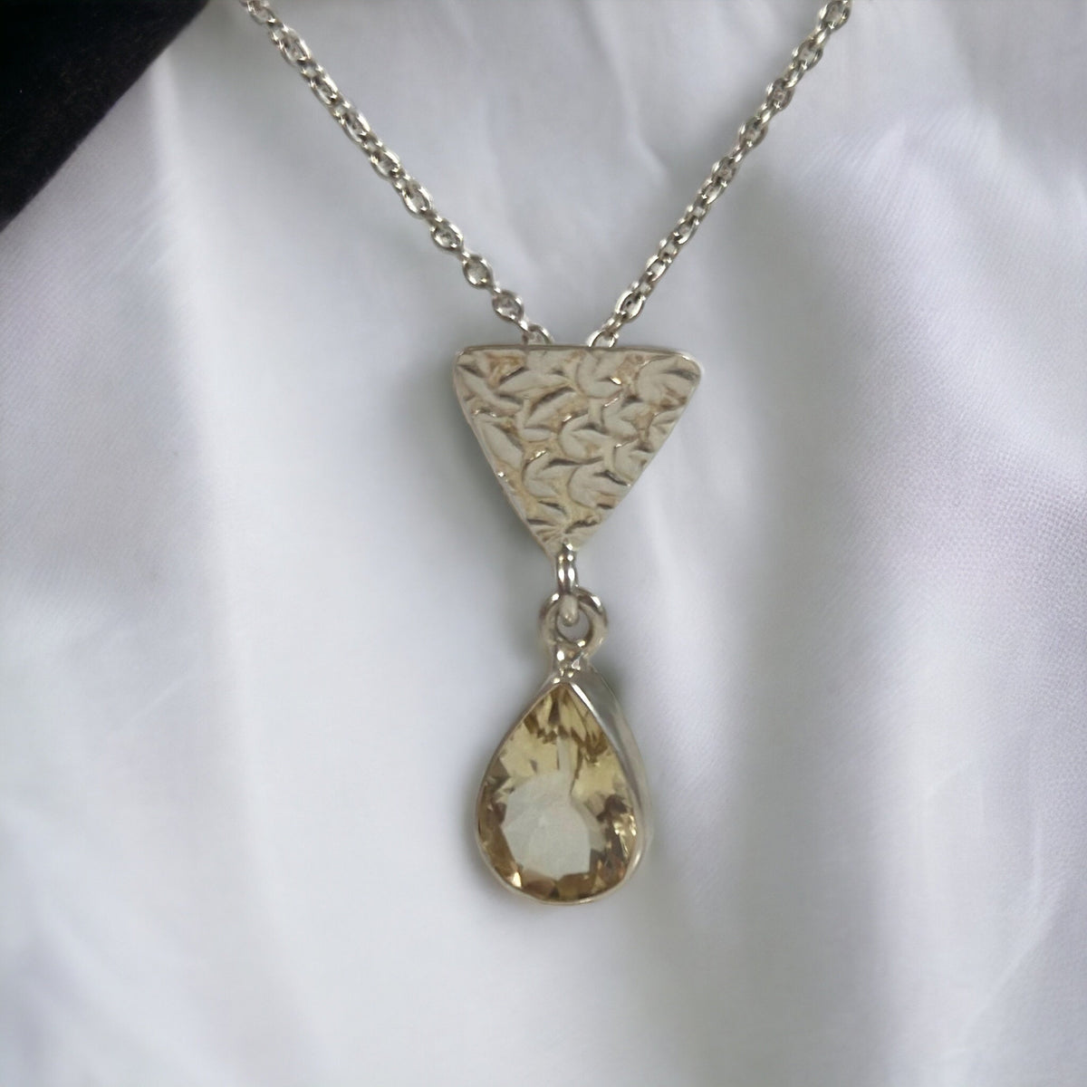 Genuine Citrine Earrings & Pendant Set with FREE Chain - Citrine Earrings - Citrine Pendant - November Birthstone - Solid Sterling Silver