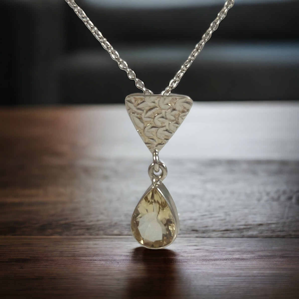 Genuine Citrine Earrings & Pendant Set with FREE Chain - Citrine Earrings - Citrine Pendant - November Birthstone - Solid Sterling Silver