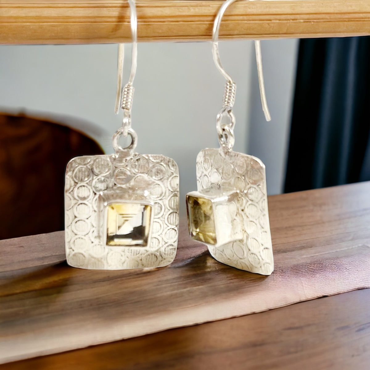 Genuine Citrine Earrings-Pendant-Ring Set with FREE Chain - Citrine Earrings - Citrine Pendant - November Birthstone - Solid 925 Silver