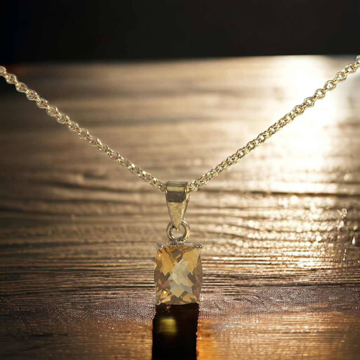 Flashy Citrine Pendant - Gold Citrine Pendant - November Birthstone - Birthday Gift - Anniversary Gift - Gold Plated Sterling Silver Pendant
