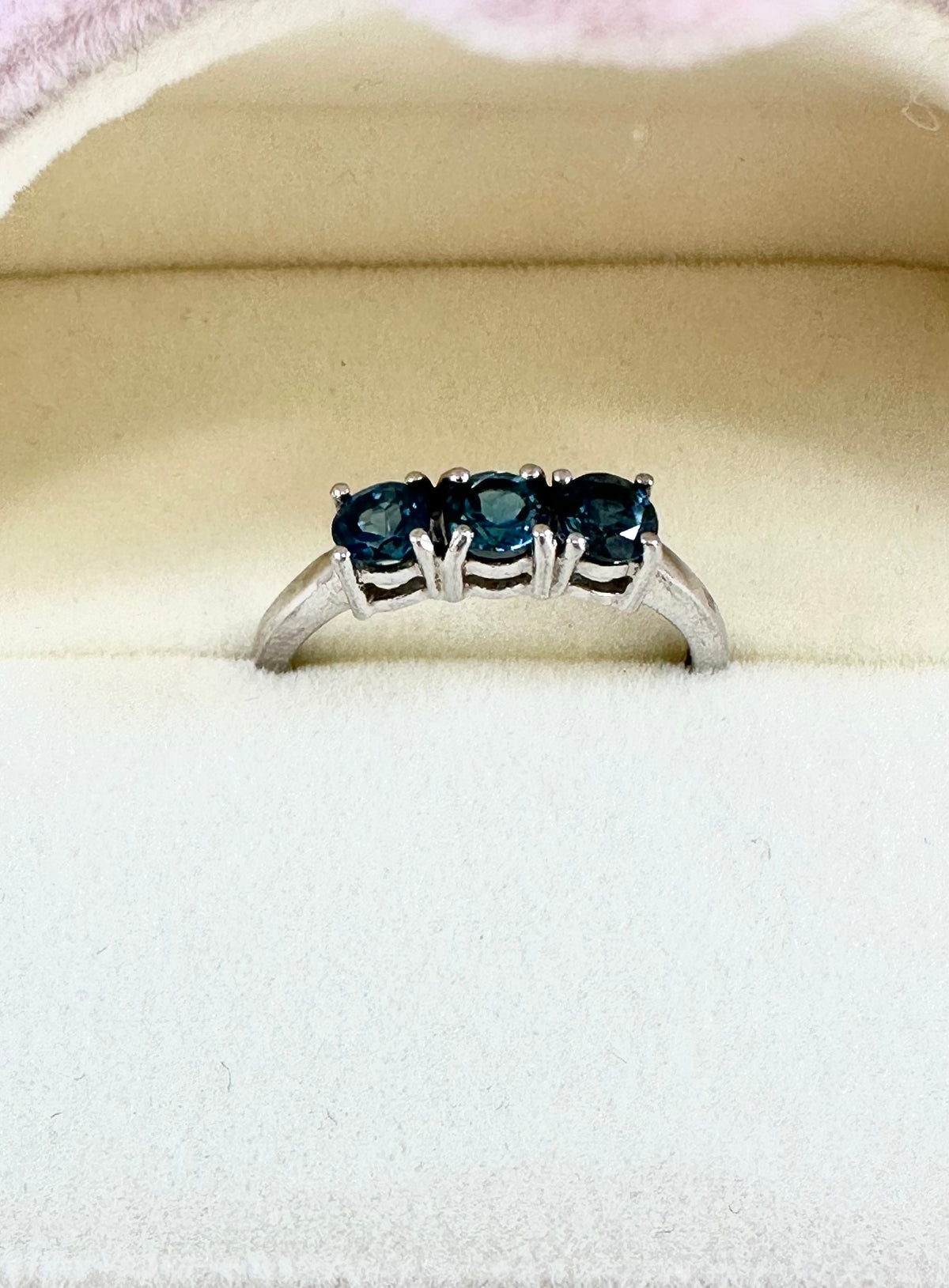 Natural London Blue Topaz Ring - US 7.75 - Blue Topaz Ring - November Birthstone - Gemstone Ring - Gift for Her - Solid Sterling Silver Ring