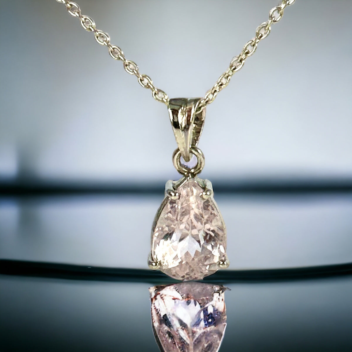 Natural Kunzite Oval-Shaped Pendant - Rare Gemstone -Light Lavender Gemstone Pendant - Solid 925 Sterling Silver Pendant - Kunzite Pendant