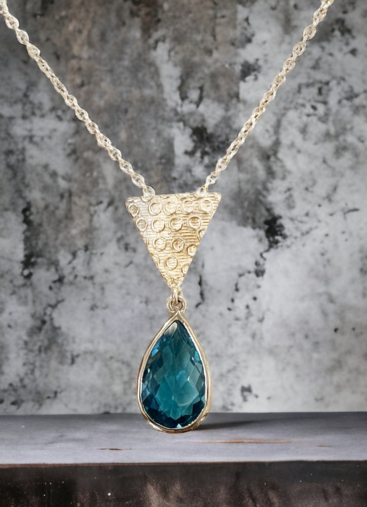 Genuine Blue Topaz Pendant with FREE Chain - Blue Topaz Pendant - December Birthstone - Solid 925 Sterling Silver