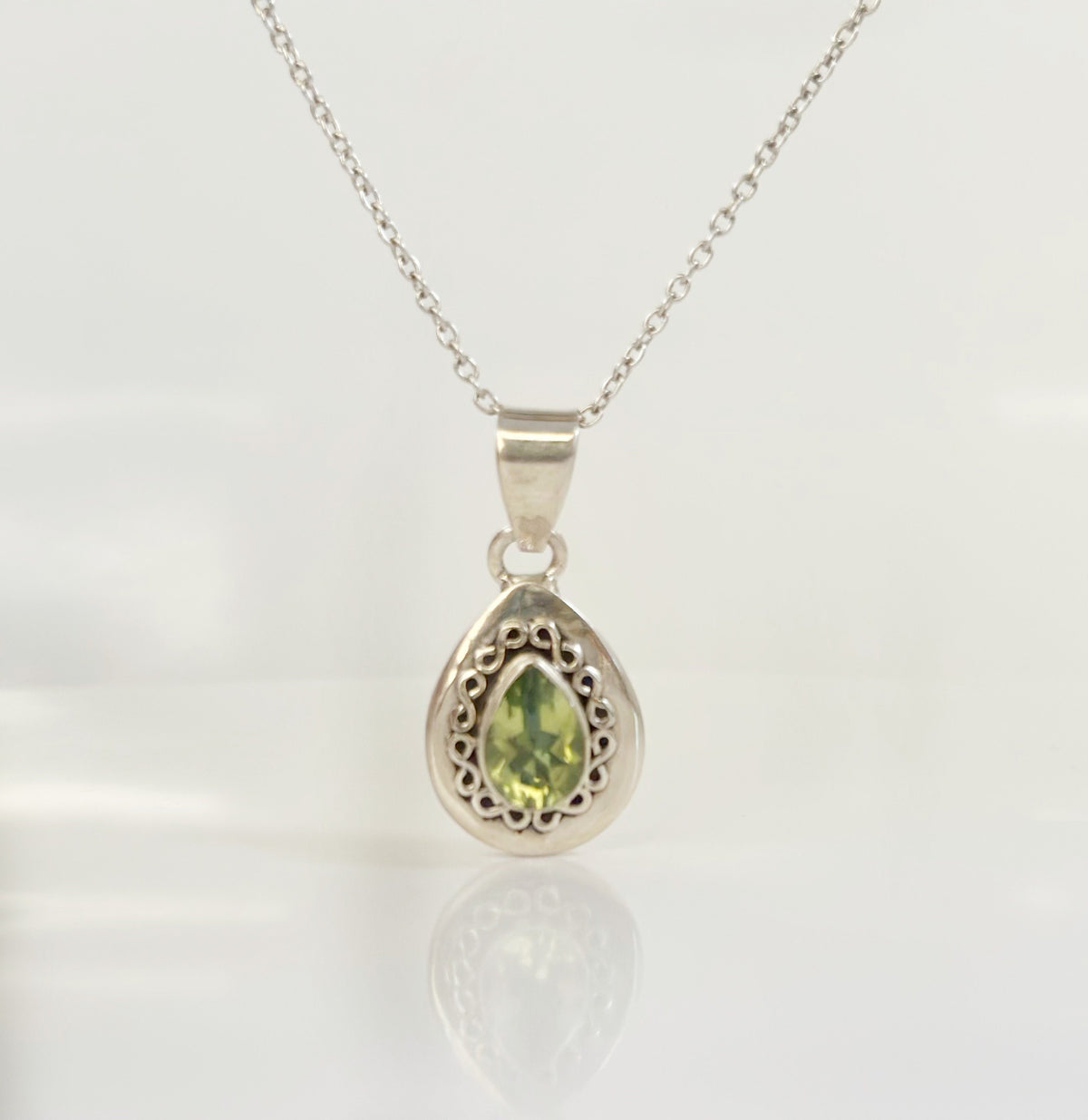 Genuine Peridot Earrings & Pendant Set with FREE Chain - Peridot Earrings - Peridot Pendant - August Birthstone - Solid Sterling Silver