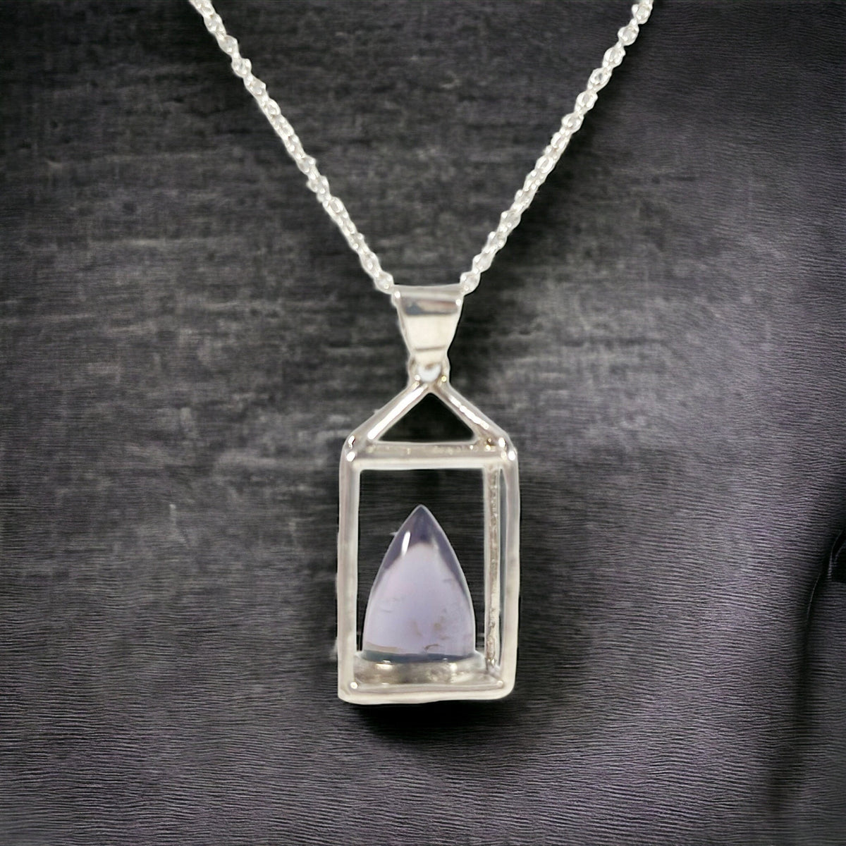 Unique Amethyst Lantern Pendant with Chain - One of a Kind Amethyst Flame Pendant - Ready to Ship - February Birthstone - 925 Silver Pendant