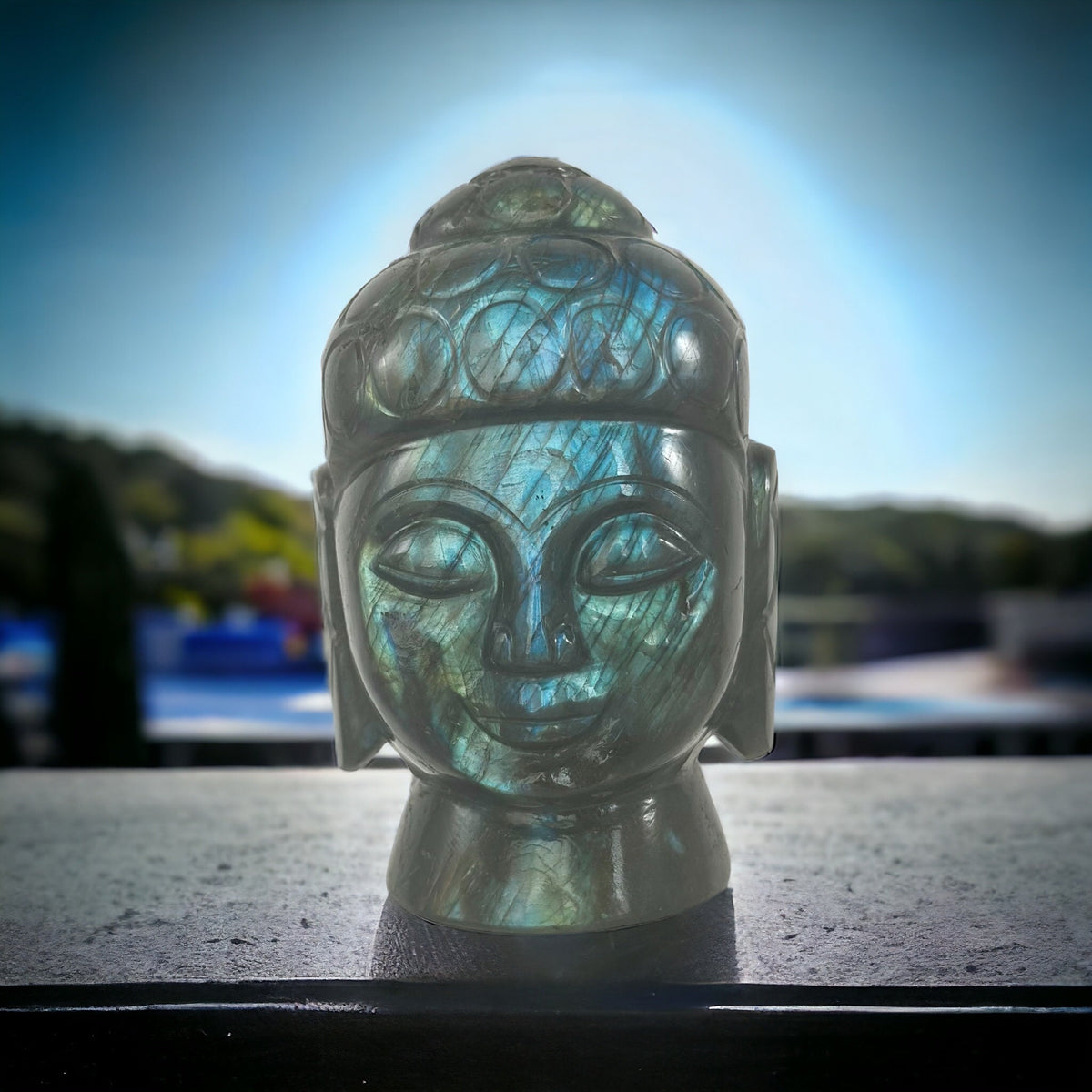 Natural Labradorite Buddha - Natural Gemstone Buddha - Healing Buddha  - Carved Gemstone Figurine - Gemstone Gift - Buddha Gift