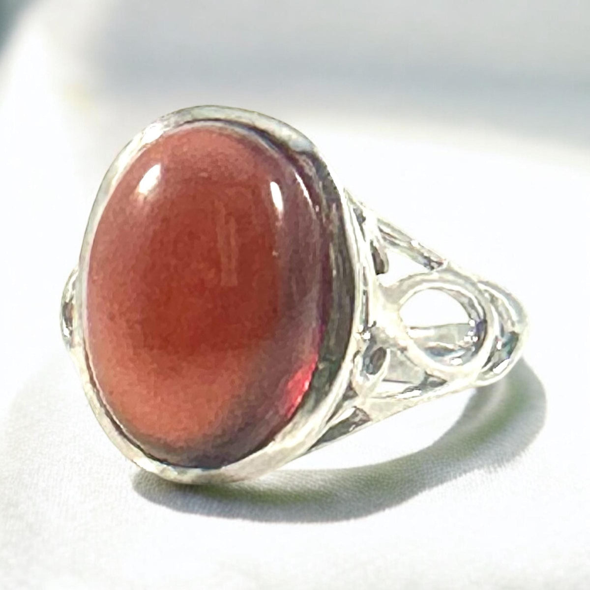 Hessonite Garnet Statement Ring - US 7.75 Ring - Unisex Ring - Men's Statement Ring - Women's Statement Ring - Solid 925Sterling Silver Ring