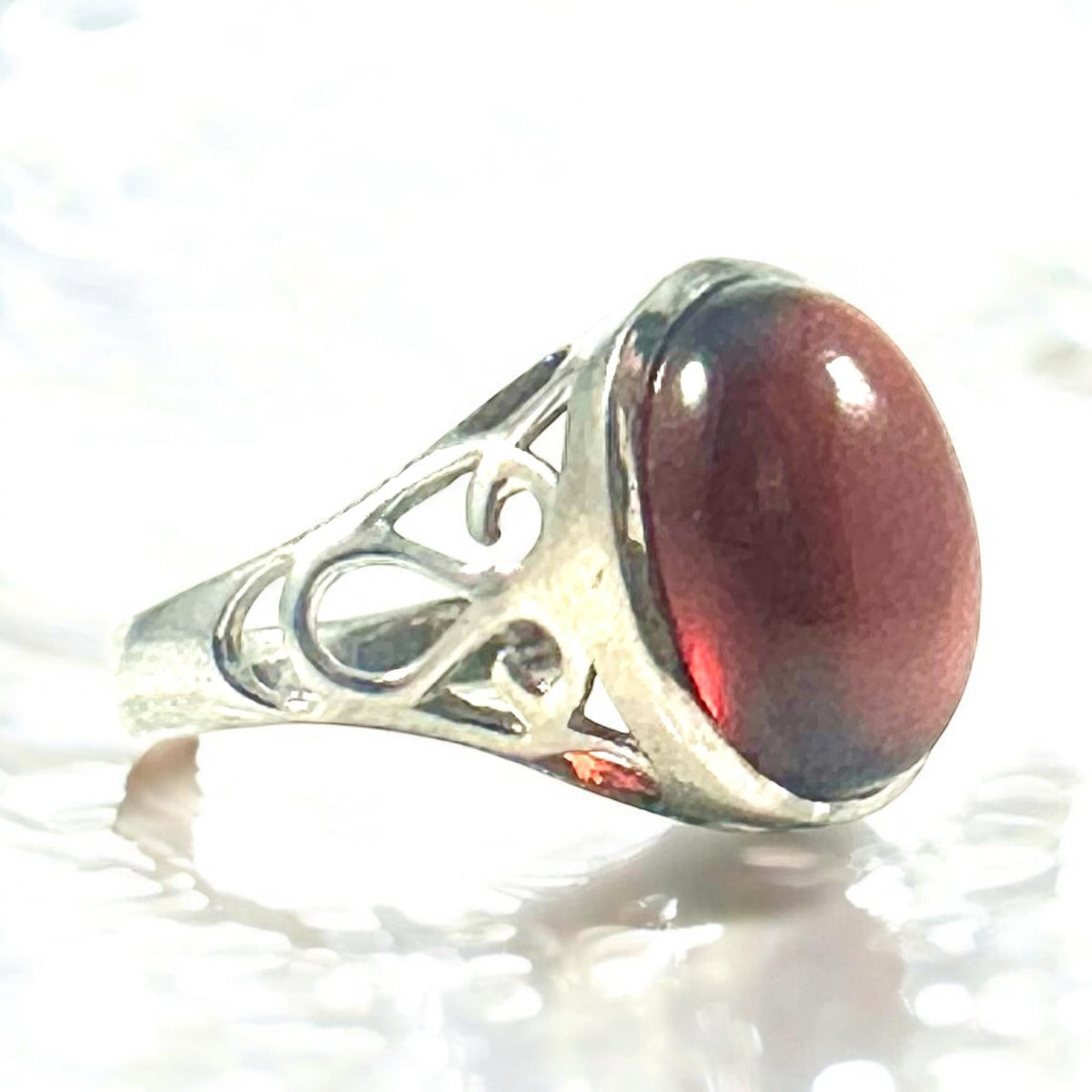 Hessonite Garnet Statement Ring - US 7.75 Ring - Unisex Ring - Men's Statement Ring - Women's Statement Ring - Solid 925Sterling Silver Ring