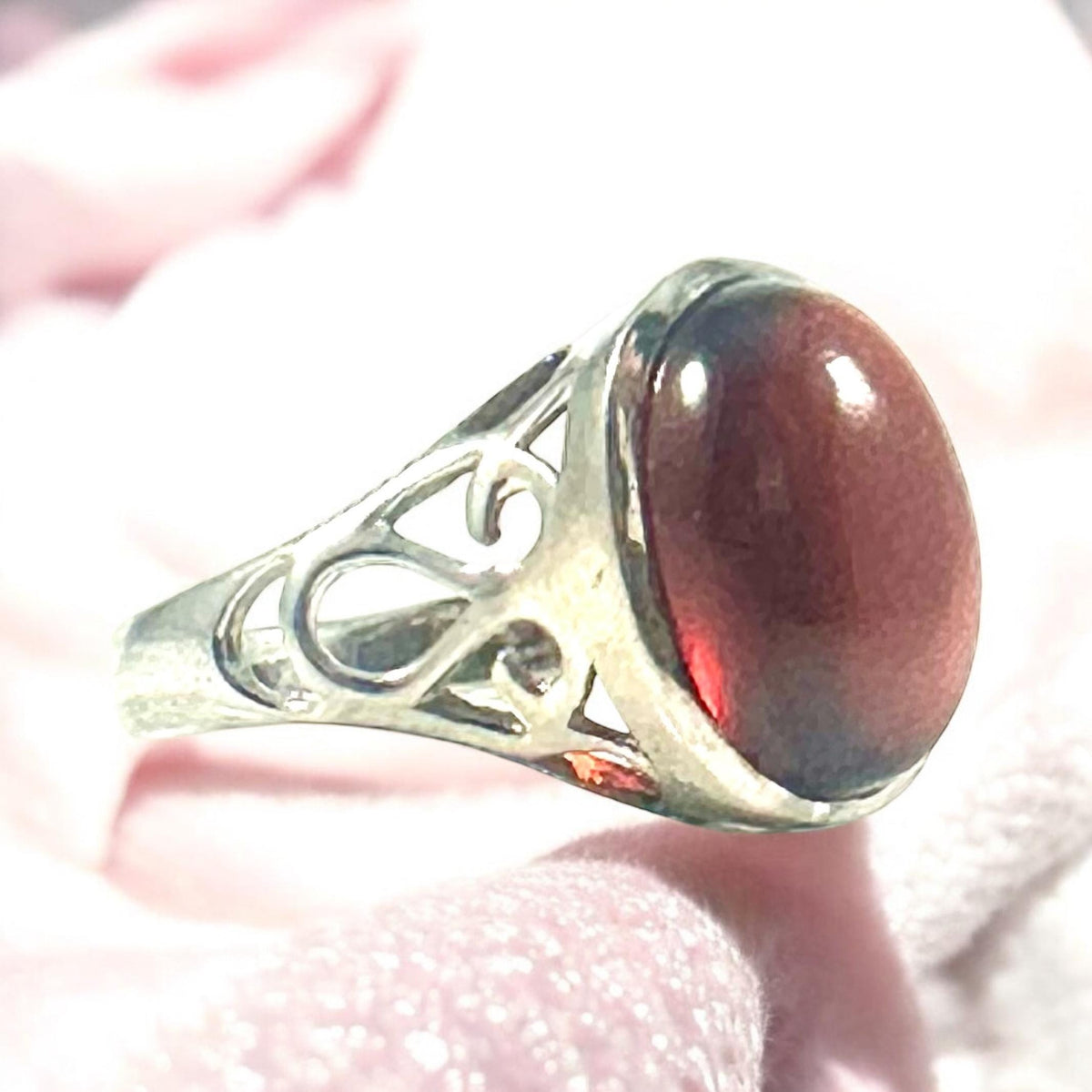 Hessonite Garnet Statement Ring - US 7.75 Ring - Unisex Ring - Men's Statement Ring - Women's Statement Ring - Solid 925Sterling Silver Ring